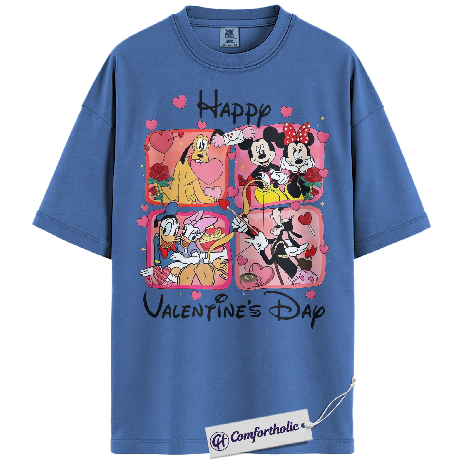 Donald Duck Shirt, Goofy Shirt, Pluto Shirt, Mickey Mouse Shirt, Valentine Shirt, Anime Graphic Tee, Comfort Colors Shirt - Image 9