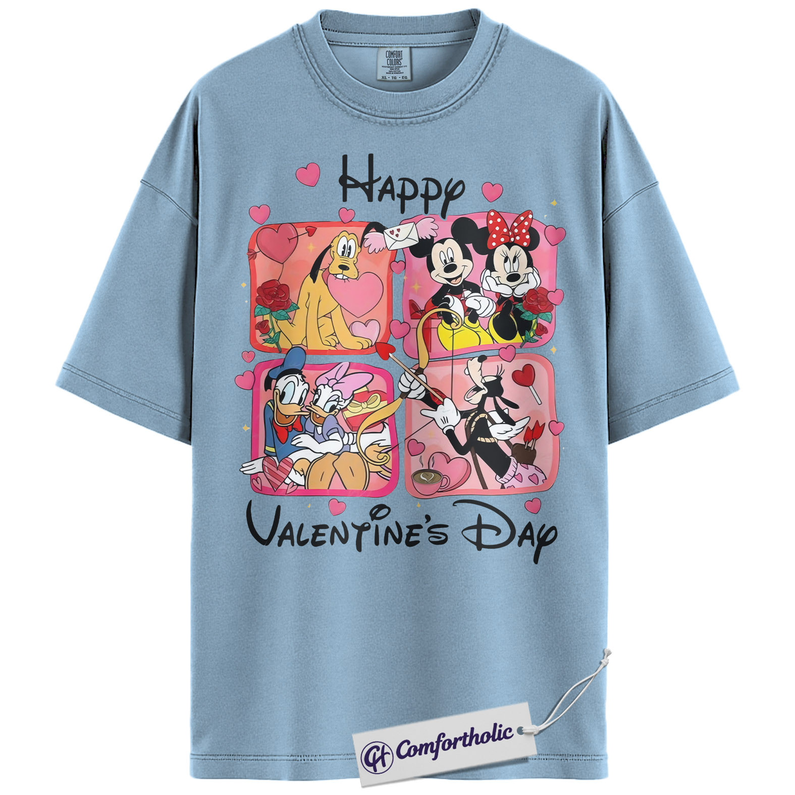 Donald Duck Shirt, Goofy Shirt, Pluto Shirt, Mickey Mouse Shirt, Valentine Shirt, Anime Graphic Tee, Comfort Colors Shirt - Image 11