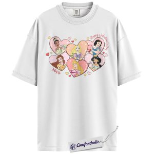 Alternative view of Disney Princess Shirt, Valentine Shirt, Anime Graphic Tee, Comfort Colors Shirt