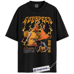 Alternative view of Zenitsu Agatsuma Shirt, Demon Slayer Shirt, Anime Graphic Tee, Comfort Colors Shirt