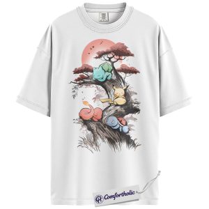 Alternative view of Bulbasaur Shirt, Squirtle Shirt, Charmander Shirt, Pikachu Shirt, Pokemon Shirt, Anime Graphic Tee, Comfort Colors Shirt