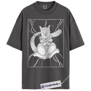 Alternative view of Mewtwo Shirt, Pokemon Shirt, Anime Graphic Tee, Comfort Colors Shirt