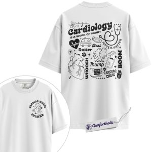 Alternative view of Personalized Cardiology Nurse Shirt, Heart Cath Lab Graphic Tee, Custom Name RN T-Shirt, Gift for Cardiac ICU & ER Nurses, Comfort Colors Shirt