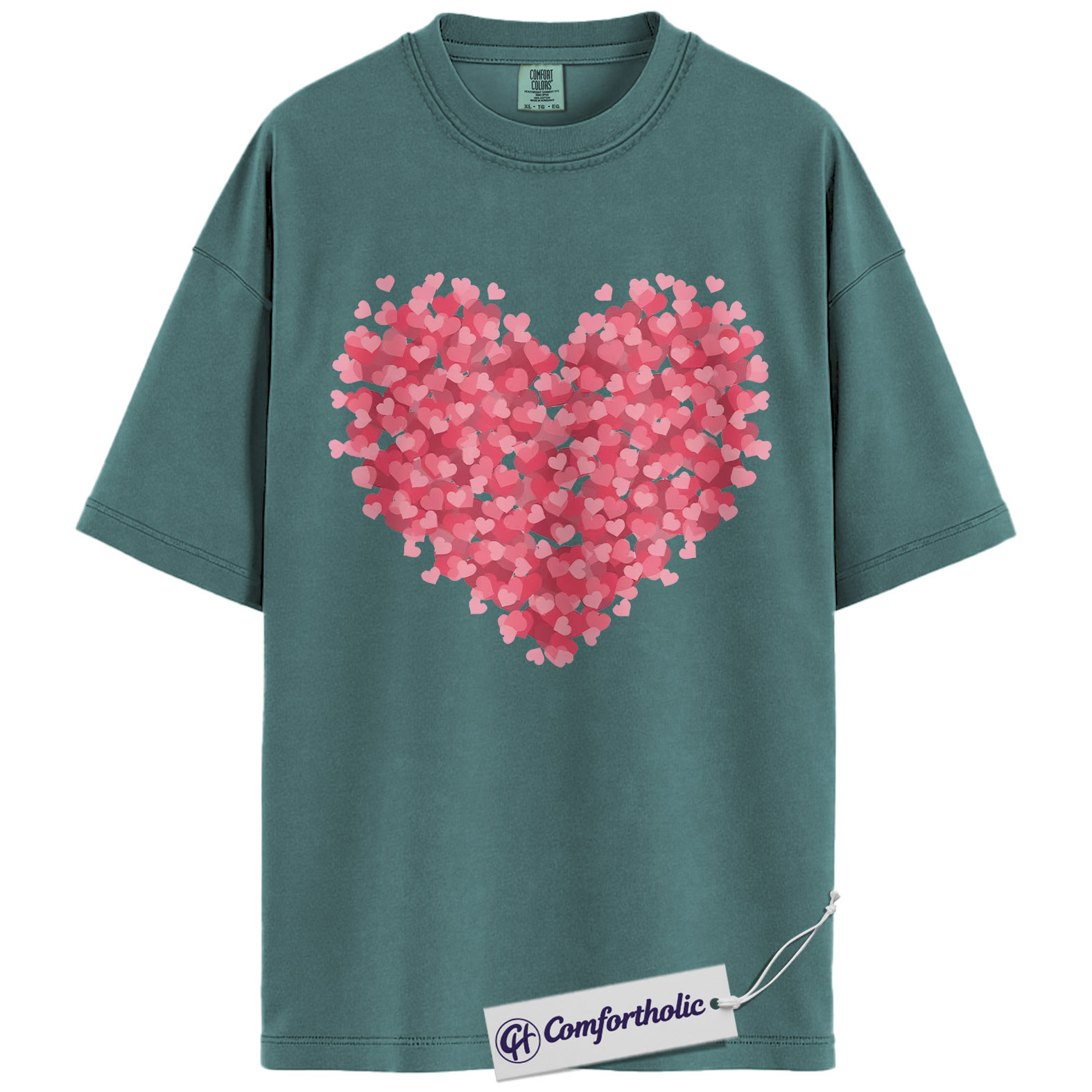 Valentine Heart Shirt, Pink Love Hearts Graphic Tee, Cute Valentine T-Shirt, Valentine Gift for Her, Comfort Colors Shirt - Image 11