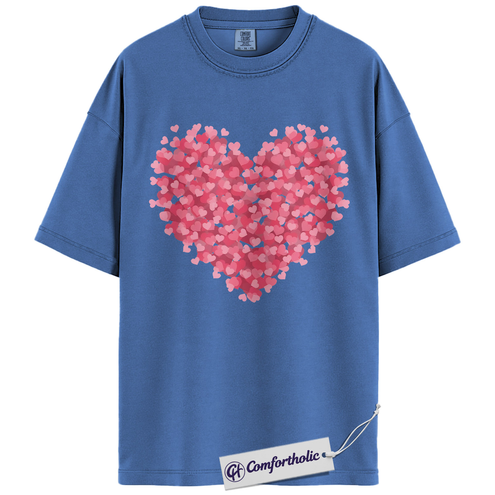 Valentine Heart Shirt, Pink Love Hearts Graphic Tee, Cute Valentine T-Shirt, Valentine Gift for Her, Comfort Colors Shirt - Image 12