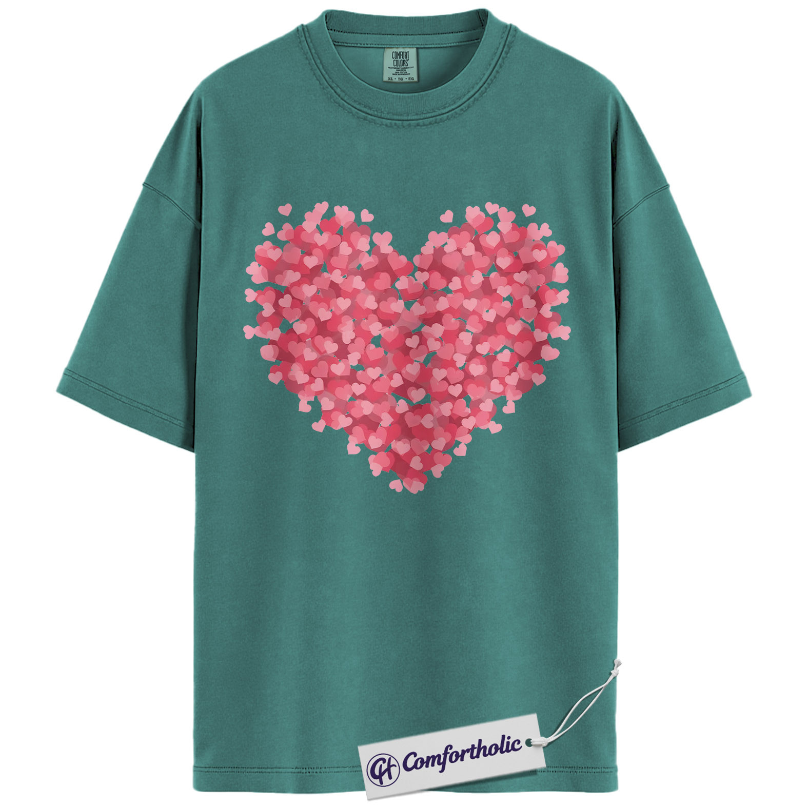 Valentine Heart Shirt, Pink Love Hearts Graphic Tee, Cute Valentine T-Shirt, Valentine Gift for Her, Comfort Colors Shirt - Image 13