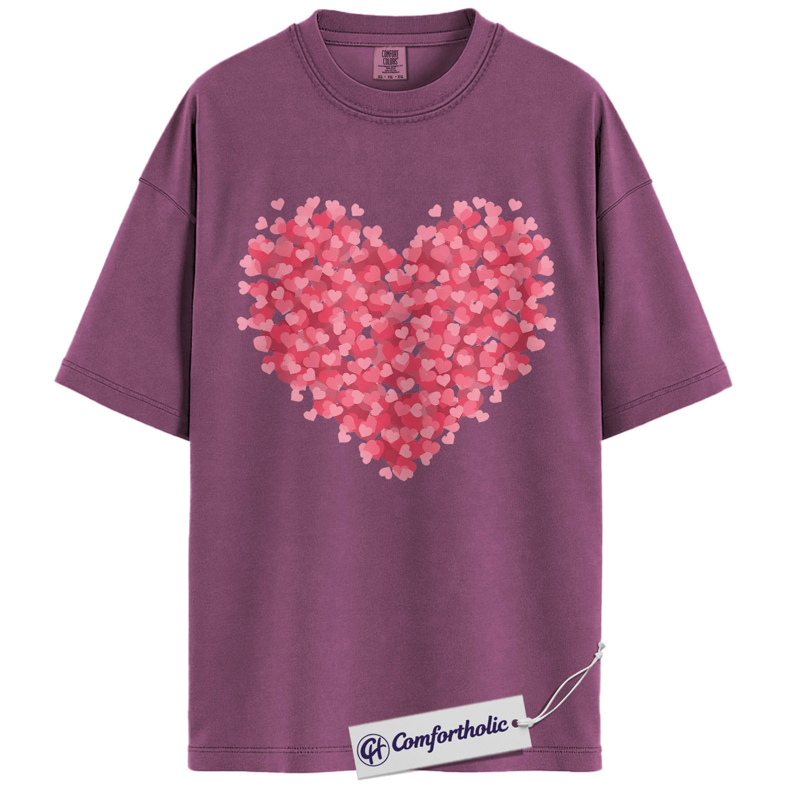 Valentine Heart Shirt, Pink Love Hearts Graphic Tee, Cute Valentine T-Shirt, Valentine Gift for Her, Comfort Colors Shirt - Image 15