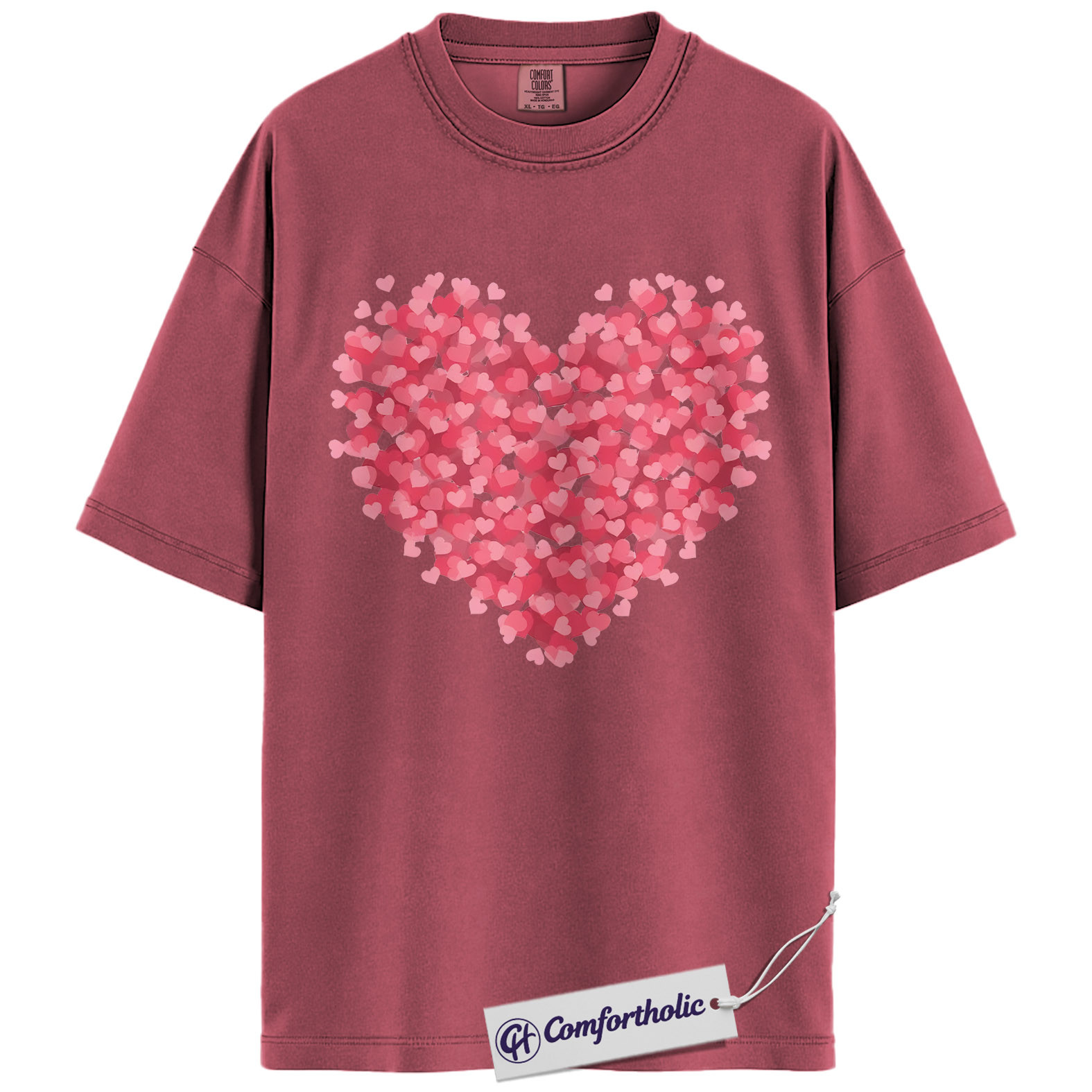 Valentine Heart Shirt, Pink Love Hearts Graphic Tee, Cute Valentine T-Shirt, Valentine Gift for Her, Comfort Colors Shirt - Image 18