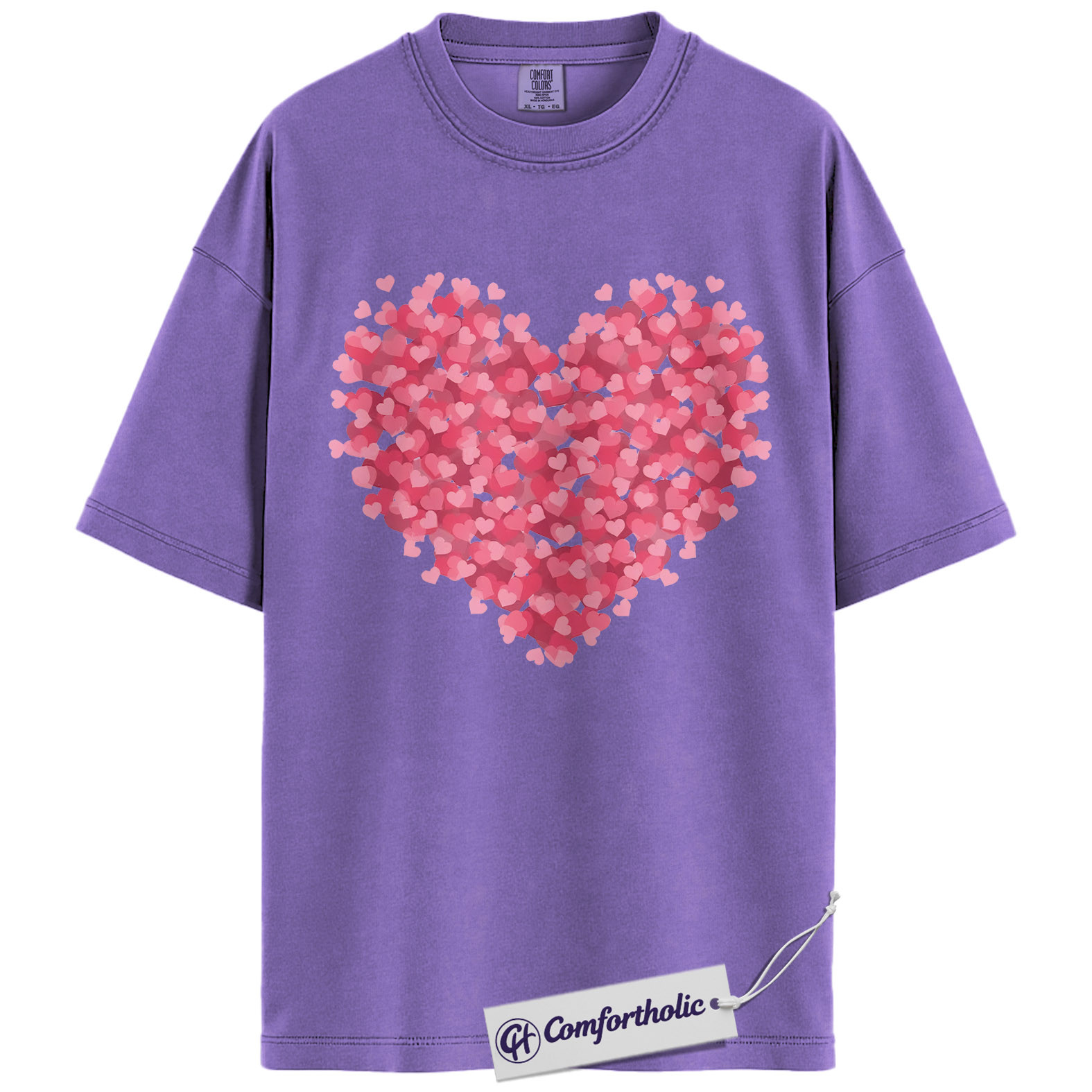 Valentine Heart Shirt, Pink Love Hearts Graphic Tee, Cute Valentine T-Shirt, Valentine Gift for Her, Comfort Colors Shirt - Image 20