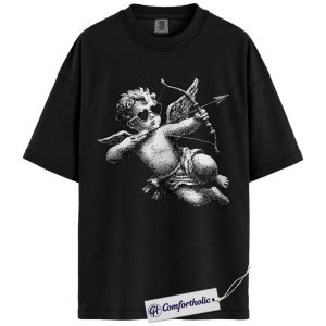 Cupid Valentine Shirt, Vintage Cherub Graphic Tee, Retro Love Aesthetic T-Shirt, Funny Valentine Gift for Her, Comfort Colors Shirt