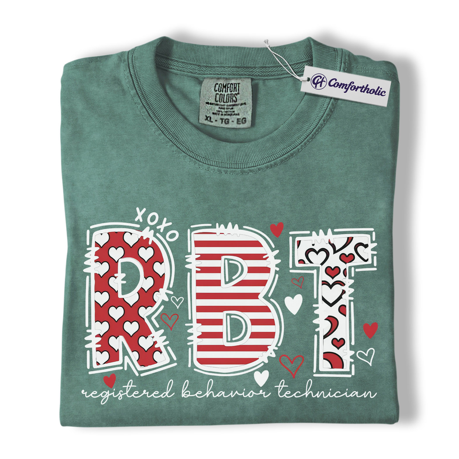 RBT Valentine Shirt, Heart Pattern Graphic Tee, Registered Behavior Technician T-Shirt, Gift for ABA Therapists & Behavior Techs, Comfort Colors Shirt - Image 10