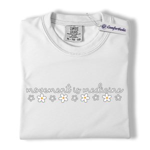 Alternative view of Movement Is Medicine Shirt, Cute Daisy Wellness Graphic Tee, Physical Therapy PT T-Shirt, Gift for Physical Therapists & Rehab Patients, Comfort Colors Shirt