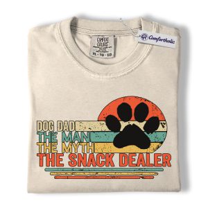 Funny Dog Dad Shirt, Retro Paw Print Graphic Tee, Dog Lover T-Shirt, Father’s Day Gift for Pet Dads, Comfort Colors Shirt