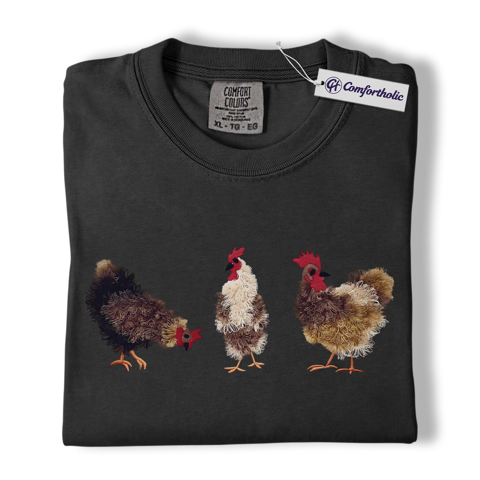 Chicken Lover Shirt, Farmhouse Farm Animal Graphic Tee, Backyard Chickens T-Shirt, Funny Gift for Chicken Moms, Comfort Colors Shirt - Image 3