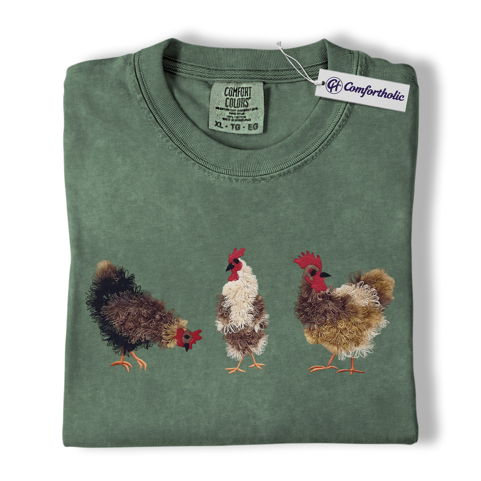 Chicken Lover Shirt, Farmhouse Farm Animal Graphic Tee, Backyard Chickens T-Shirt, Funny Gift for Chicken Moms, Comfort Colors Shirt - Image 5