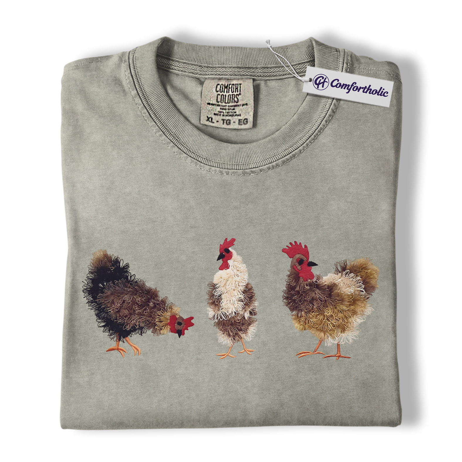Chicken Lover Shirt, Farmhouse Farm Animal Graphic Tee, Backyard Chickens T-Shirt, Funny Gift for Chicken Moms, Comfort Colors Shirt - Image 6