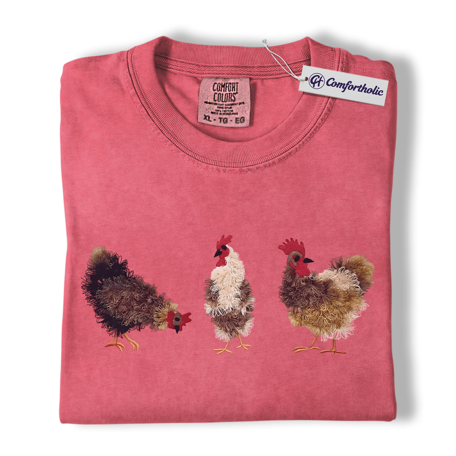 Chicken Lover Shirt, Farmhouse Farm Animal Graphic Tee, Backyard Chickens T-Shirt, Funny Gift for Chicken Moms, Comfort Colors Shirt - Image 9