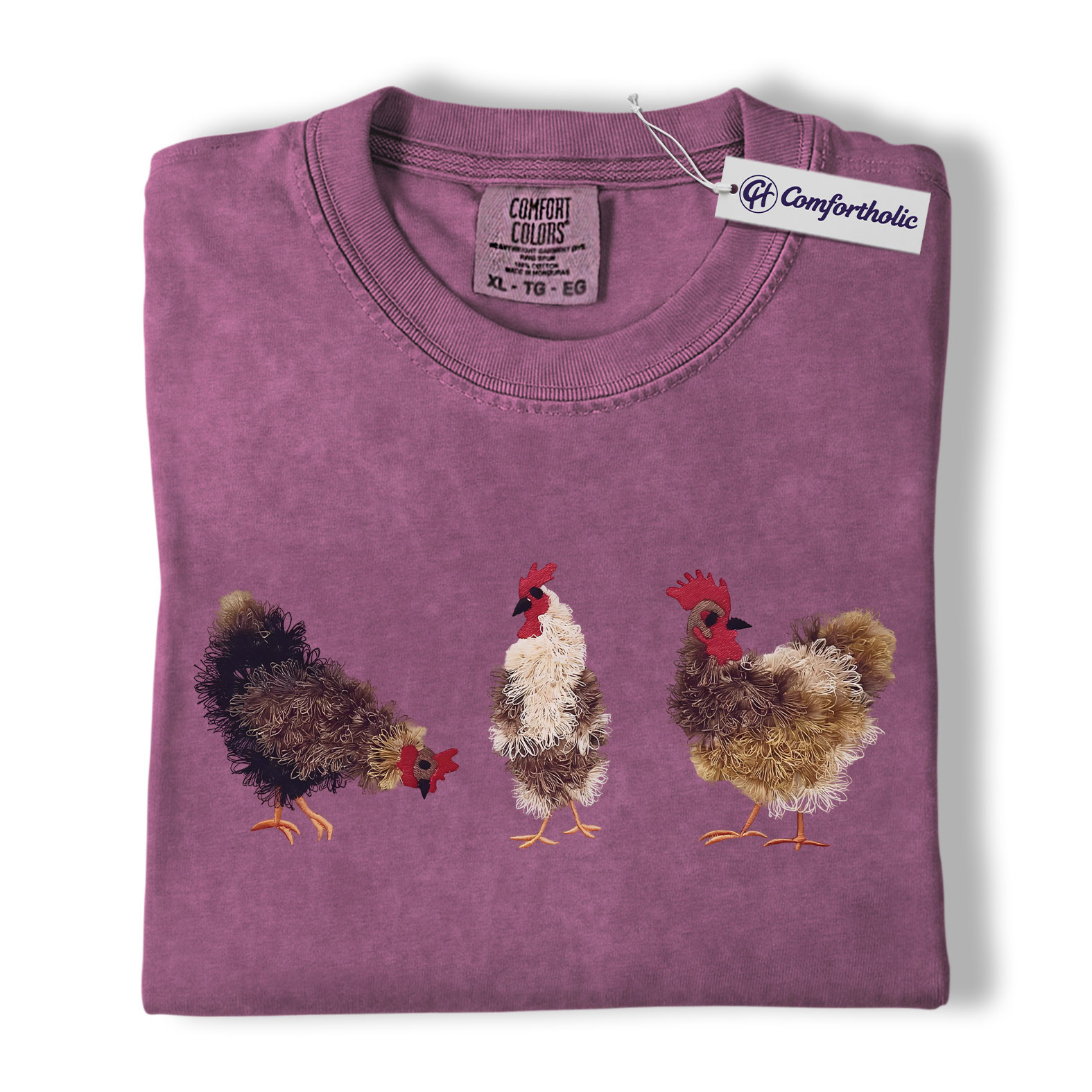 Chicken Lover Shirt, Farmhouse Farm Animal Graphic Tee, Backyard Chickens T-Shirt, Funny Gift for Chicken Moms, Comfort Colors Shirt - Image 15