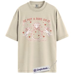 Valentine Engagement Ring Shirt, Vintage Cupid Diamond Graphic Tee, Bride to Be Future Mrs T-Shirt, Bachelorette Party Gift for Her, Comfort Colors Shirt