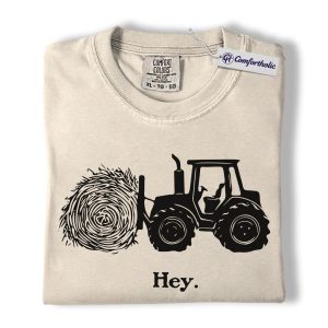 Funny Tractor Shirt, Farm Life Hay Bale Graphic Tee, Farmer Dad T-Shirt, Father’s Day Gift for Farmers, Comfort Colors Shirt