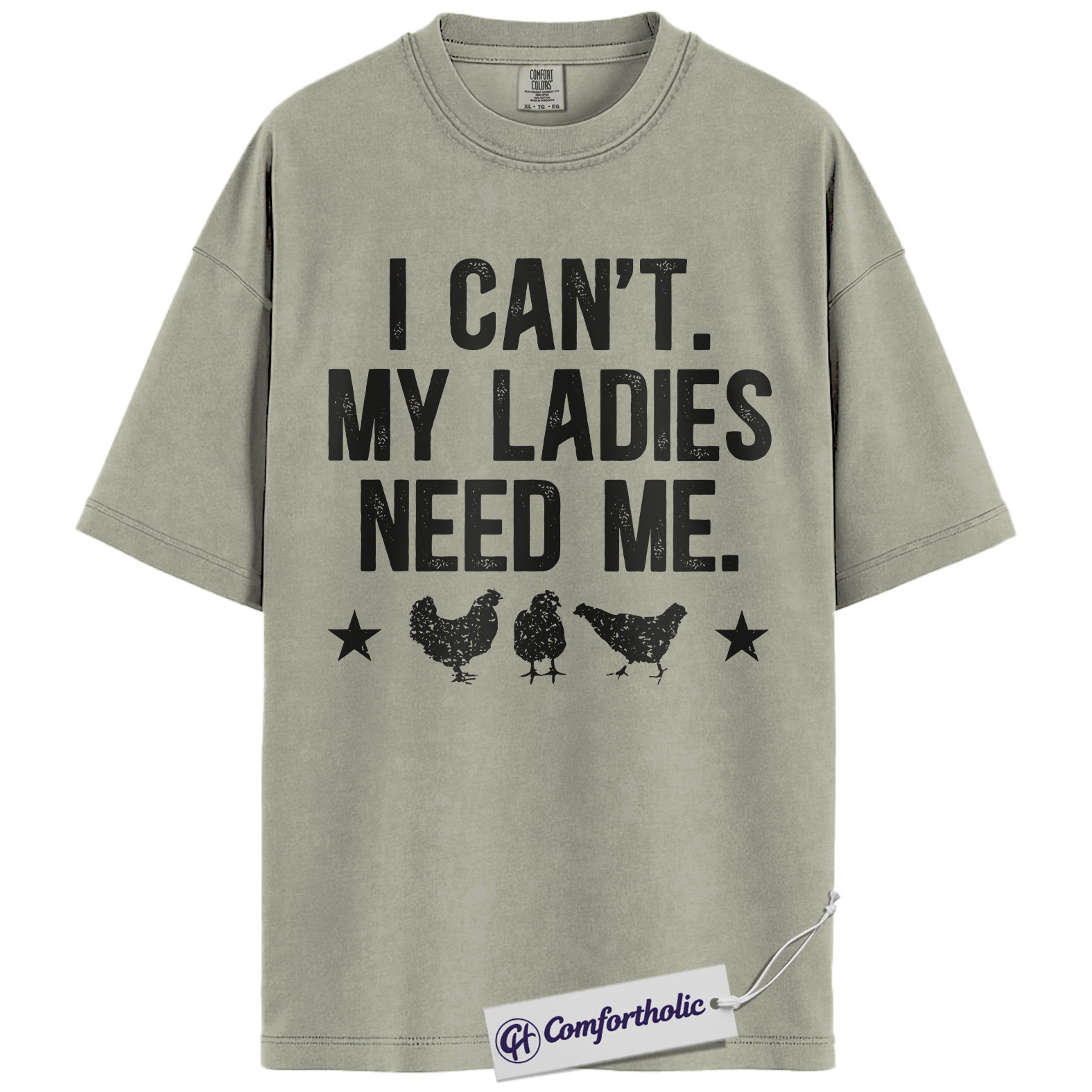 Funny Chicken Dad Shirt, I Can’t My Ladies Need Me Graphic Tee, Backyard Chicken Keeper T-Shirt, Father’s Day Gift for Farmers, Comfort Colors Shirt - Image 6