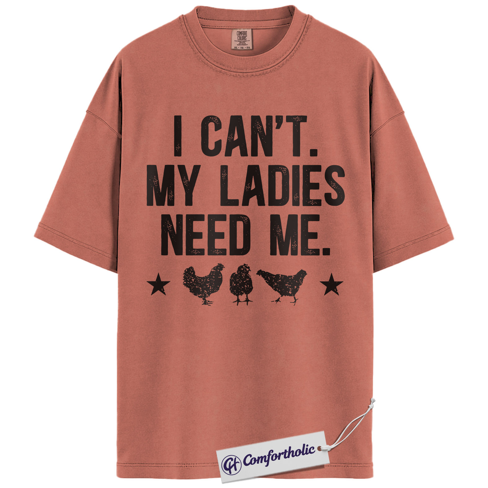 Funny Chicken Dad Shirt, I Can’t My Ladies Need Me Graphic Tee, Backyard Chicken Keeper T-Shirt, Father’s Day Gift for Farmers, Comfort Colors Shirt - Image 7