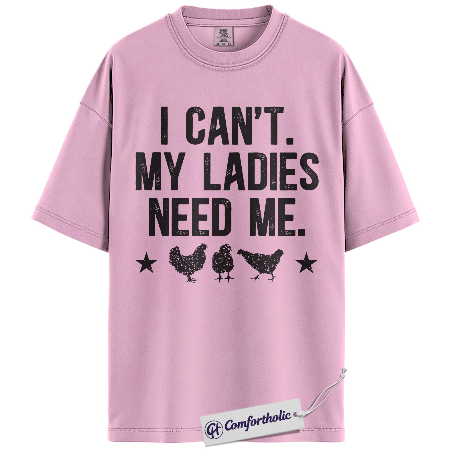 Funny Chicken Dad Shirt, I Can’t My Ladies Need Me Graphic Tee, Backyard Chicken Keeper T-Shirt, Father’s Day Gift for Farmers, Comfort Colors Shirt - Image 8