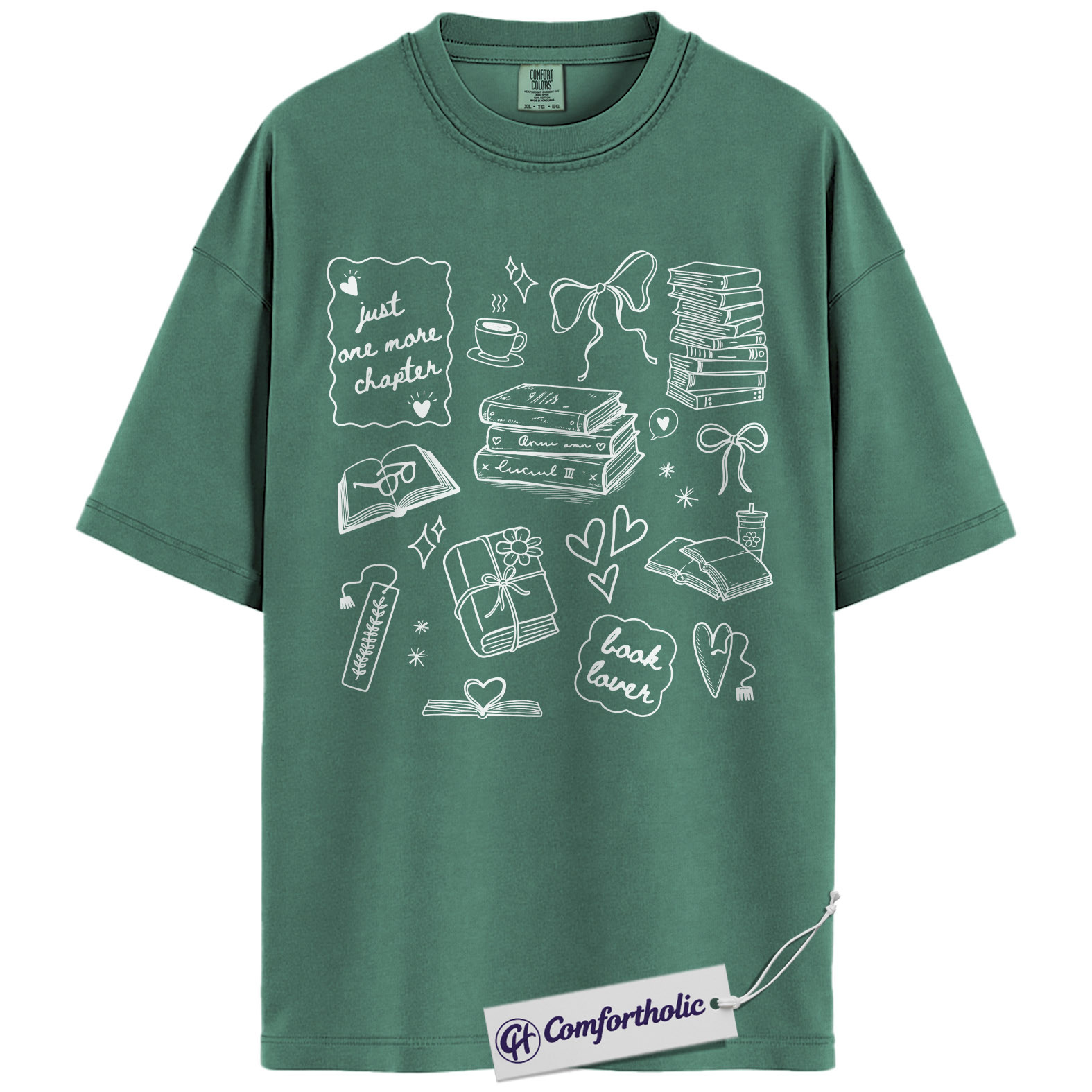 Book Lover Shirt, Just One More Chapter Graphic Tee, Cozy Reading Aesthetic T-Shirt, Gift for Readers & Bookworms, Comfort Colors Shirt - Image 10