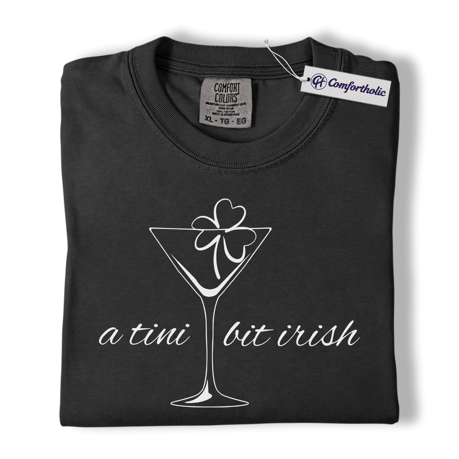 St Patricks Day Shirt, A Tini Bit Irish Martini Graphic Tee, Funny Irish Drinking T-Shirt for Women, St Patrick’s Day Party Gift, Comfort Colors Shirt - Image 3