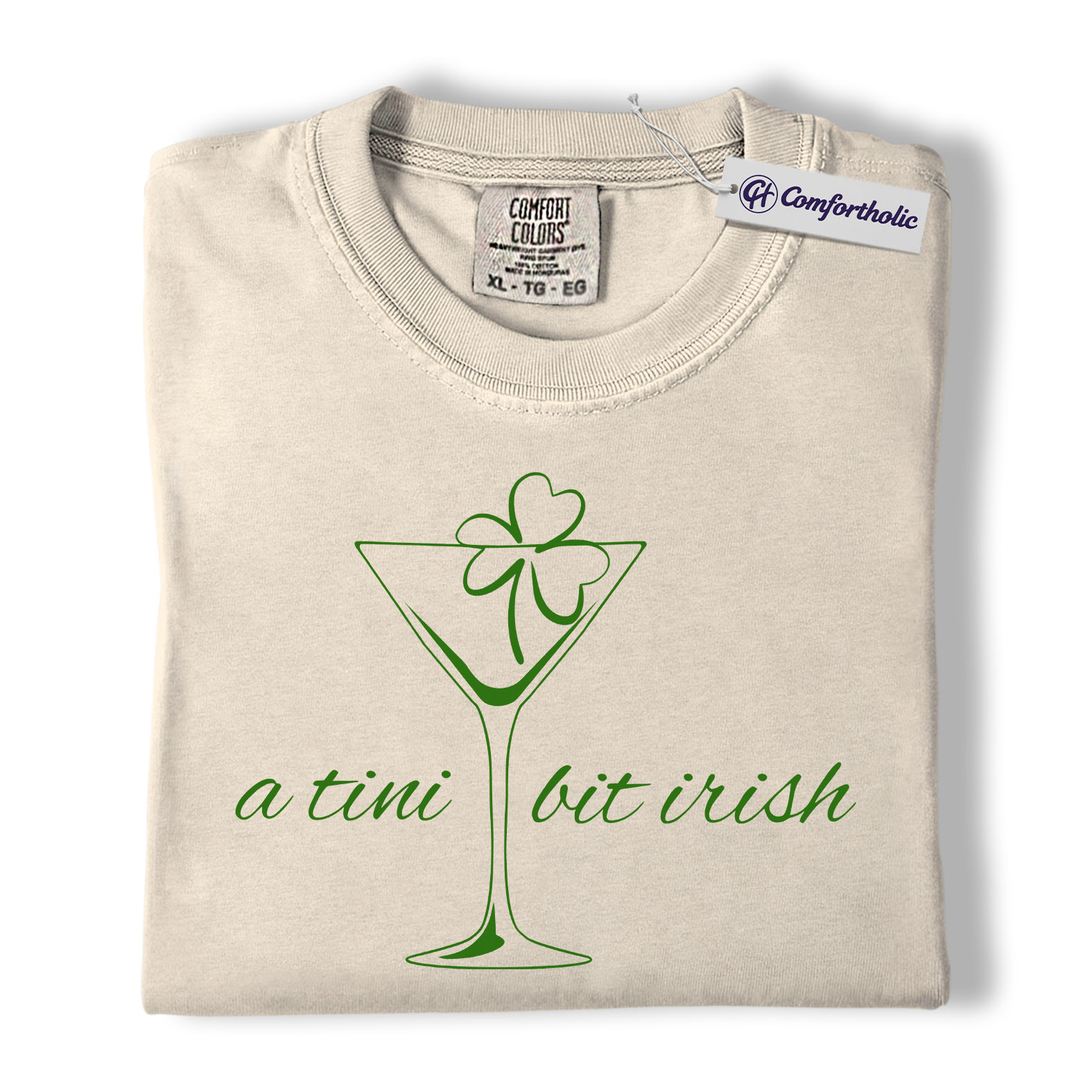 St Patricks Day Shirt, A Tini Bit Irish Martini Graphic Tee, Funny Irish Drinking T-Shirt for Women, St Patrick’s Day Party Gift, Comfort Colors Shirt - Image 5