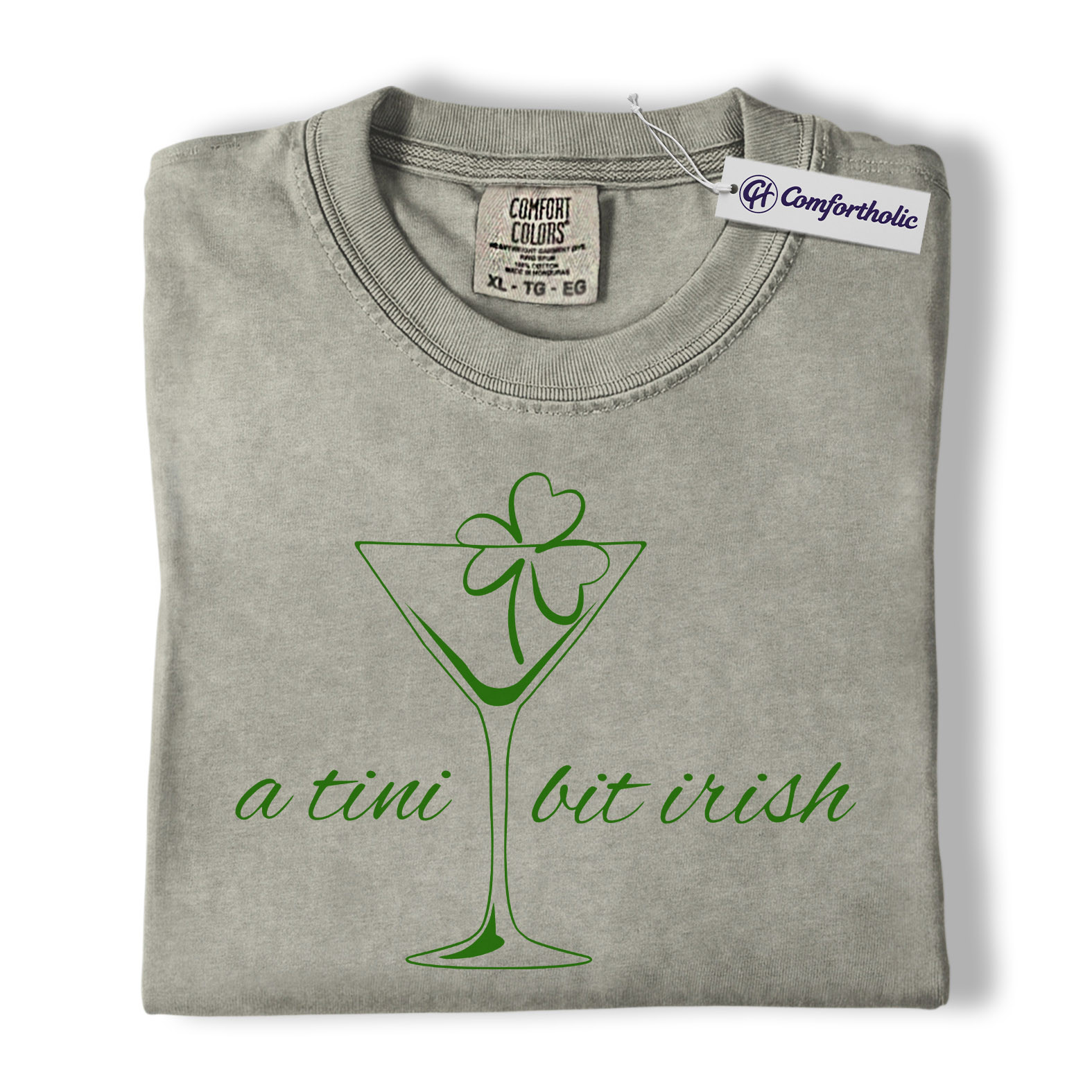 St Patricks Day Shirt, A Tini Bit Irish Martini Graphic Tee, Funny Irish Drinking T-Shirt for Women, St Patrick’s Day Party Gift, Comfort Colors Shirt - Image 6