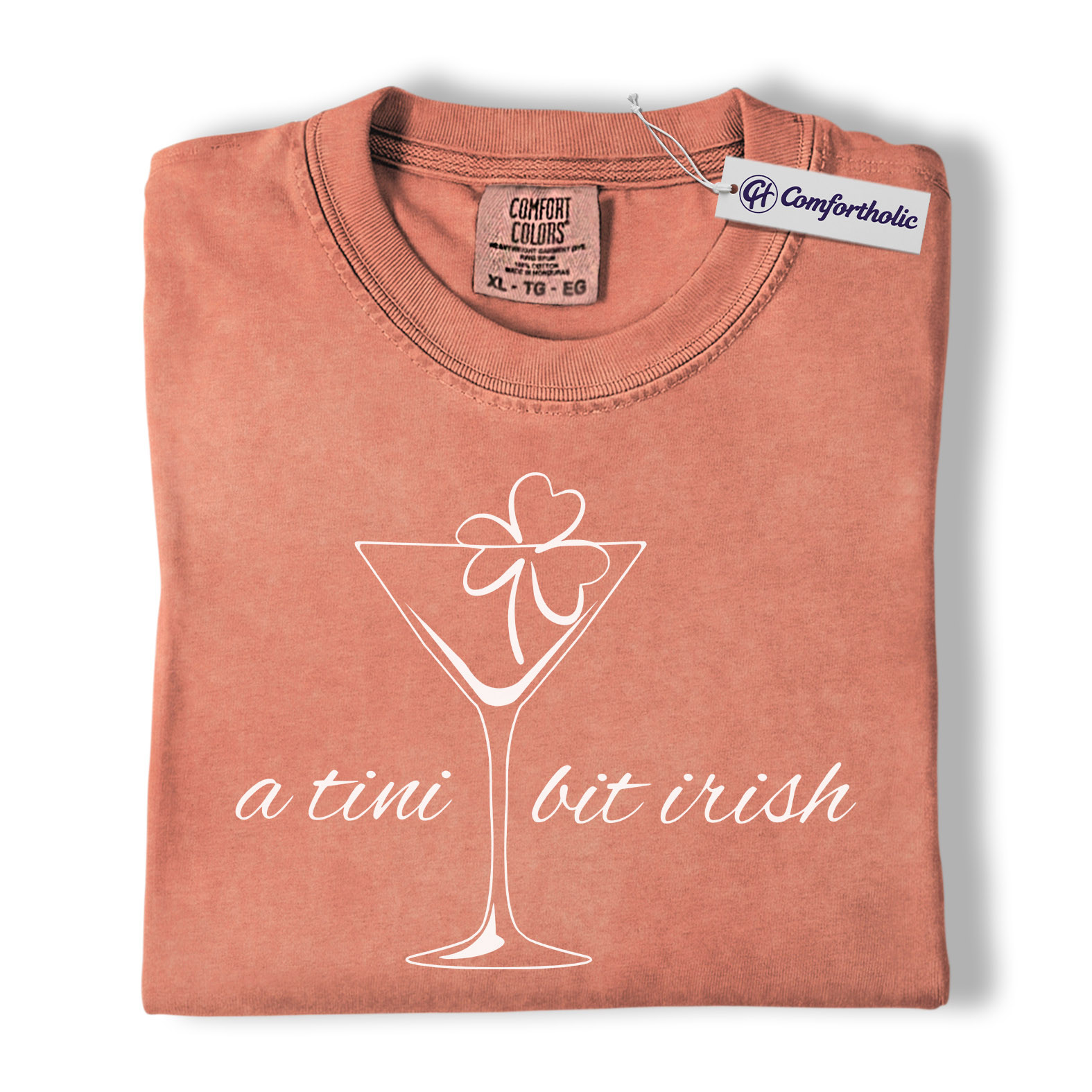 St Patricks Day Shirt, A Tini Bit Irish Martini Graphic Tee, Funny Irish Drinking T-Shirt for Women, St Patrick’s Day Party Gift, Comfort Colors Shirt - Image 7