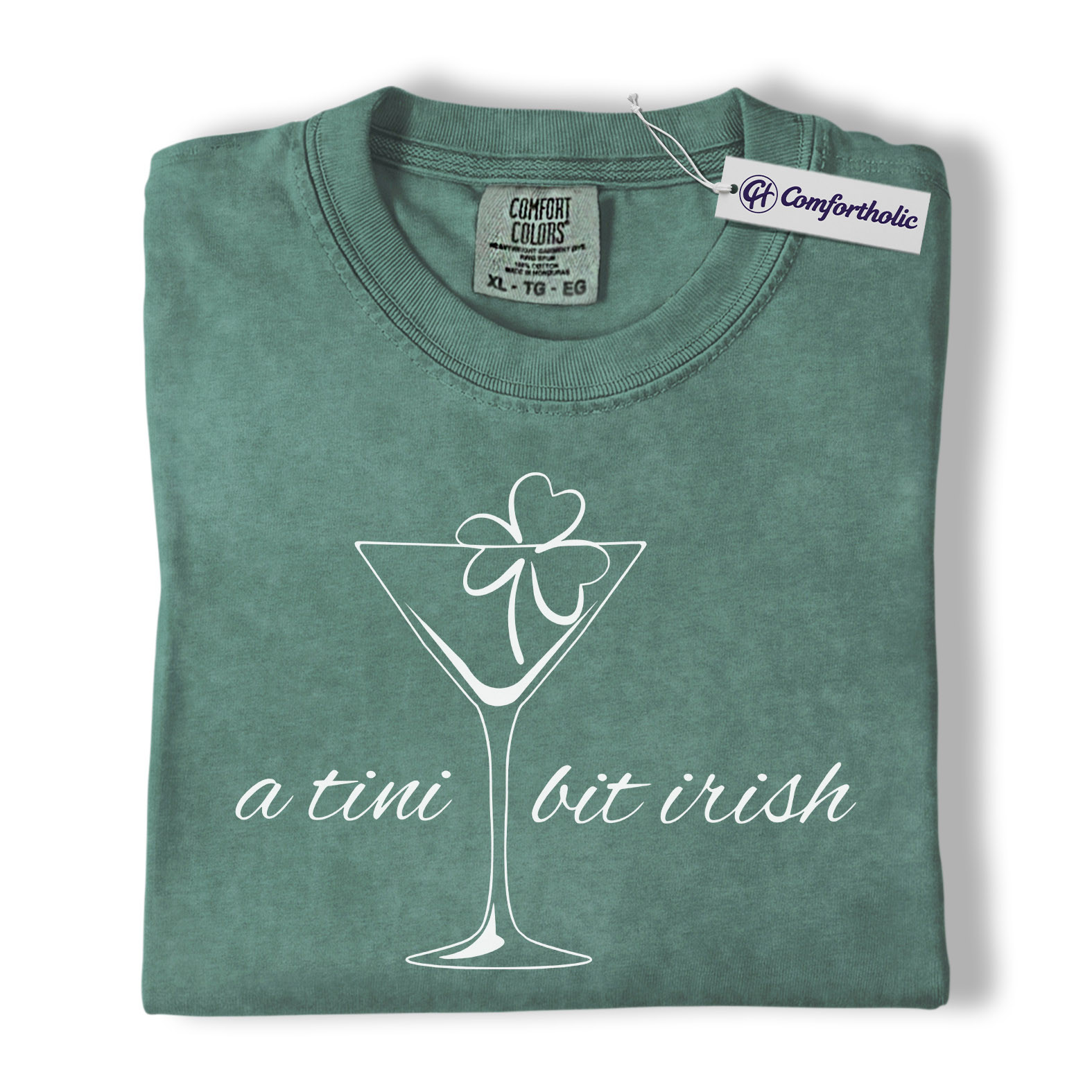 St Patricks Day Shirt, A Tini Bit Irish Martini Graphic Tee, Funny Irish Drinking T-Shirt for Women, St Patrick’s Day Party Gift, Comfort Colors Shirt - Image 10