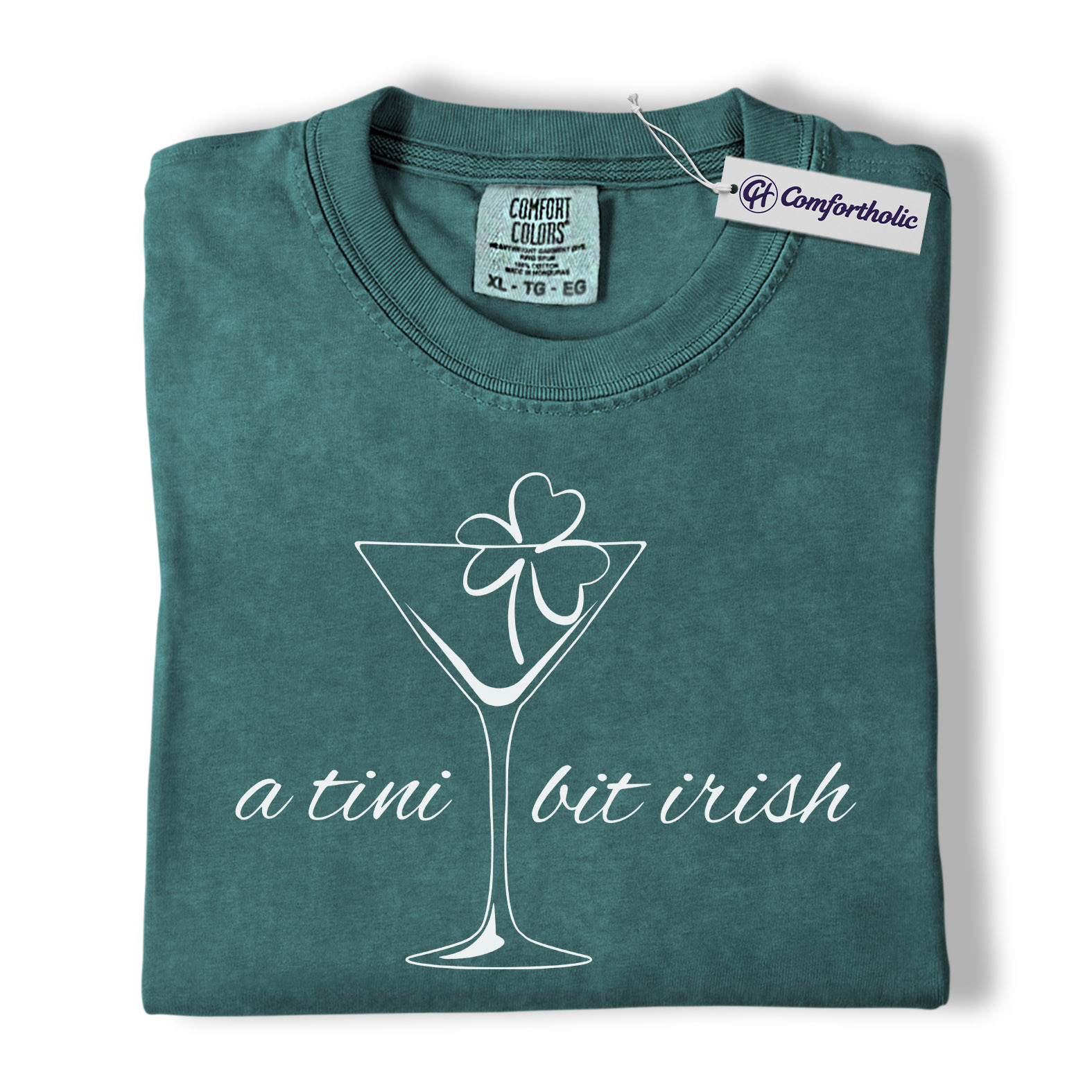 St Patricks Day Shirt, A Tini Bit Irish Martini Graphic Tee, Funny Irish Drinking T-Shirt for Women, St Patrick’s Day Party Gift, Comfort Colors Shirt - Image 11