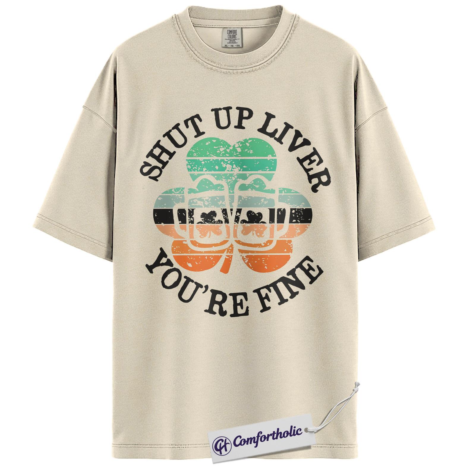 Shut Up Liver You’re Fine Shirt, Funny St Patrick’s Day Drinking Graphic Tee, Irish Shamrock Beer T-Shirt, St Patty’s Day Party Gift, Comfort Colors Shirt