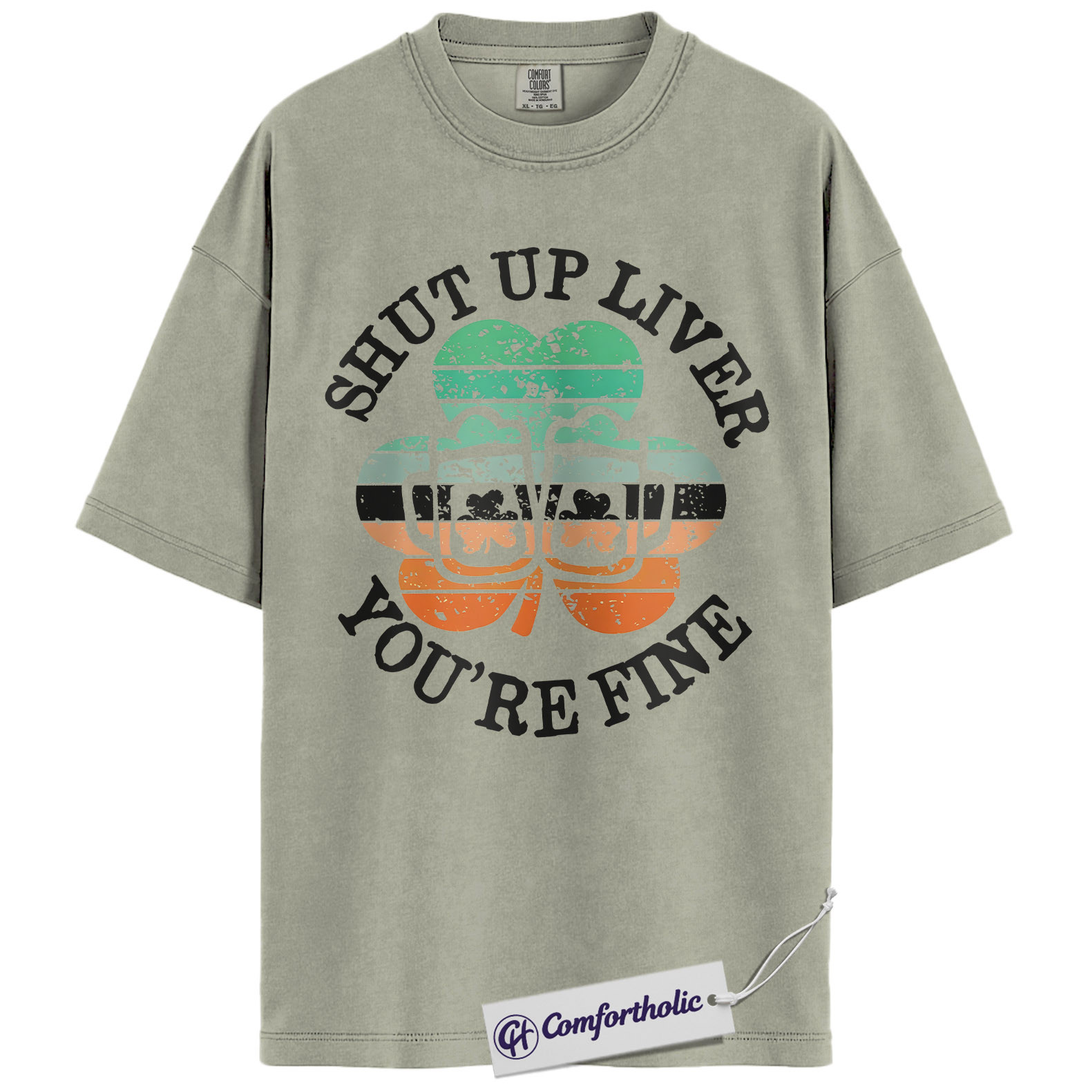 Shut Up Liver You’re Fine Shirt, Funny St Patrick’s Day Drinking Graphic Tee, Irish Shamrock Beer T-Shirt, St Patty’s Day Party Gift, Comfort Colors Shirt - Image 6