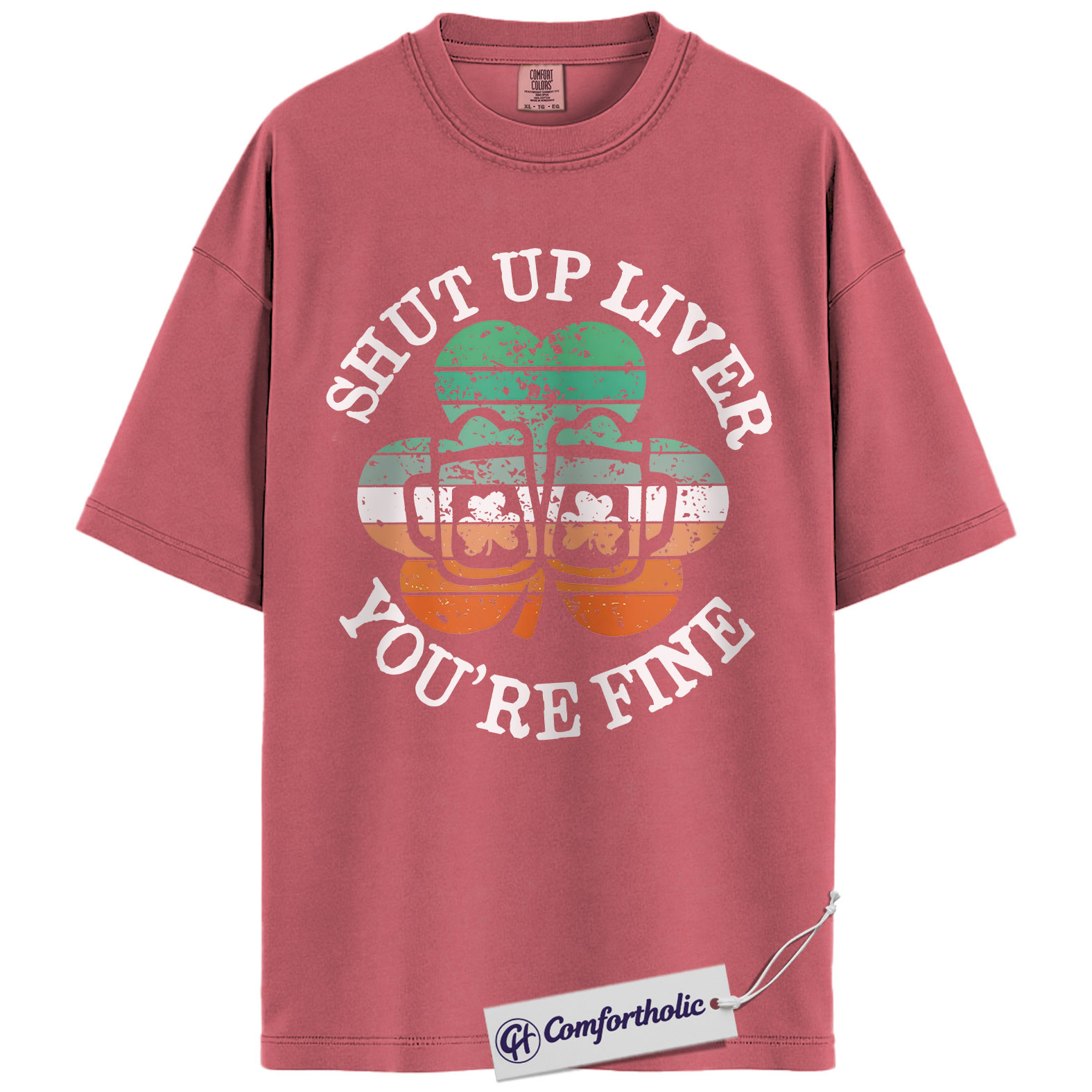 Shut Up Liver You’re Fine Shirt, Funny St Patrick’s Day Drinking Graphic Tee, Irish Shamrock Beer T-Shirt, St Patty’s Day Party Gift, Comfort Colors Shirt - Image 9