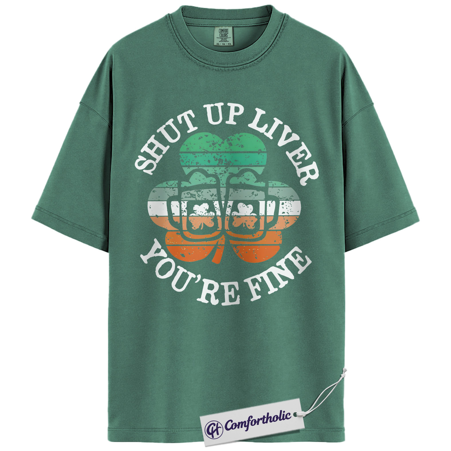 Shut Up Liver You’re Fine Shirt, Funny St Patrick’s Day Drinking Graphic Tee, Irish Shamrock Beer T-Shirt, St Patty’s Day Party Gift, Comfort Colors Shirt - Image 10
