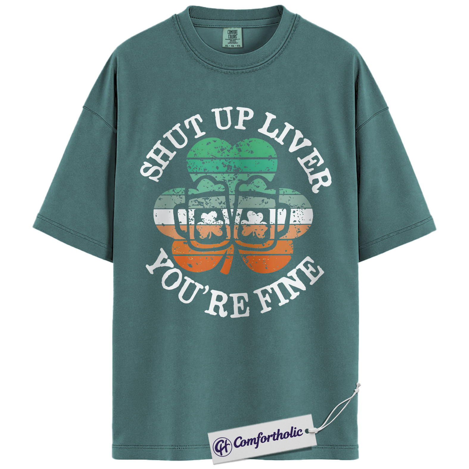 Shut Up Liver You’re Fine Shirt, Funny St Patrick’s Day Drinking Graphic Tee, Irish Shamrock Beer T-Shirt, St Patty’s Day Party Gift, Comfort Colors Shirt - Image 11