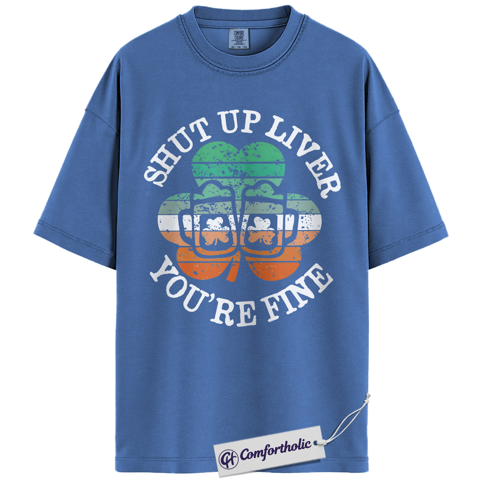 Shut Up Liver You’re Fine Shirt, Funny St Patrick’s Day Drinking Graphic Tee, Irish Shamrock Beer T-Shirt, St Patty’s Day Party Gift, Comfort Colors Shirt - Image 12