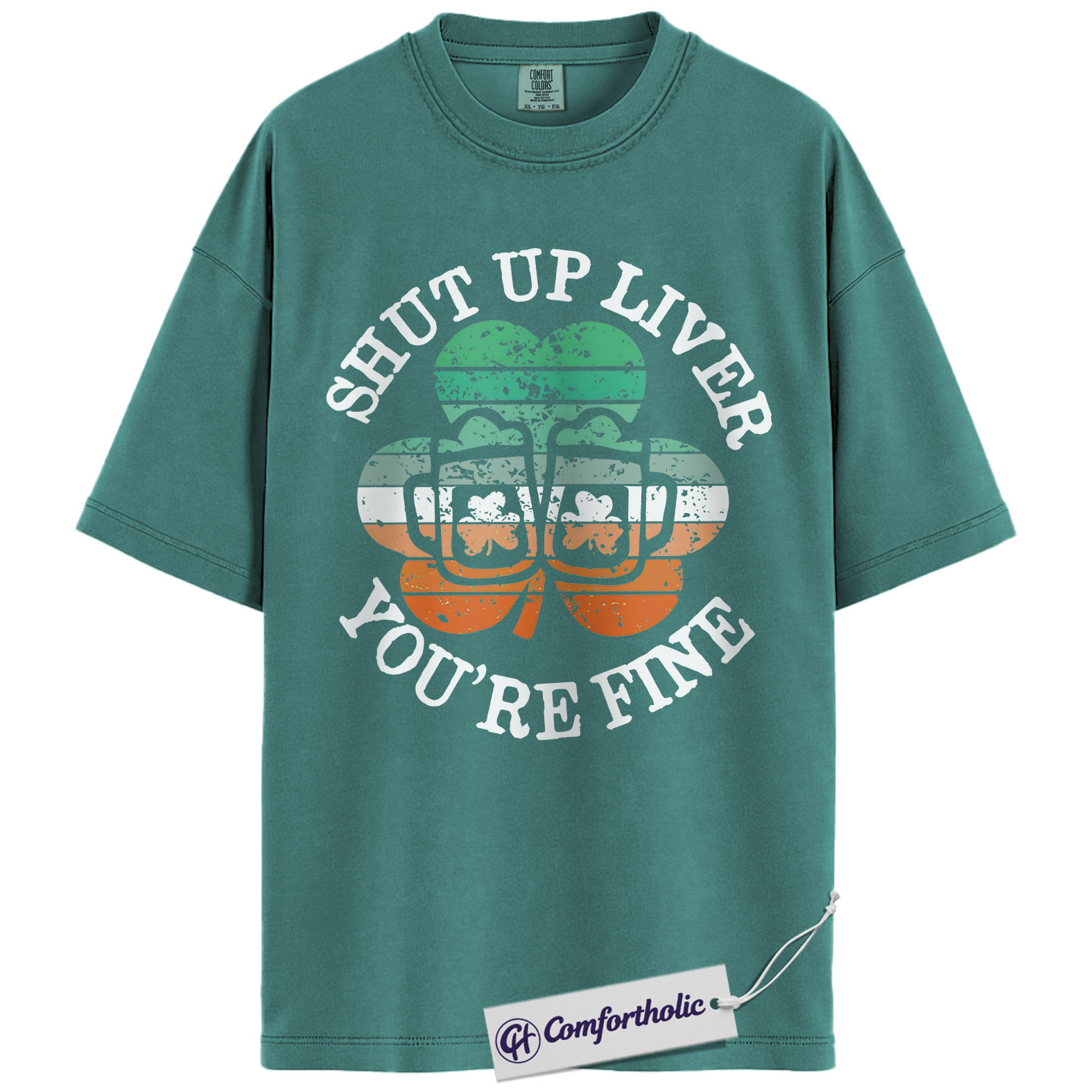 Shut Up Liver You’re Fine Shirt, Funny St Patrick’s Day Drinking Graphic Tee, Irish Shamrock Beer T-Shirt, St Patty’s Day Party Gift, Comfort Colors Shirt - Image 13