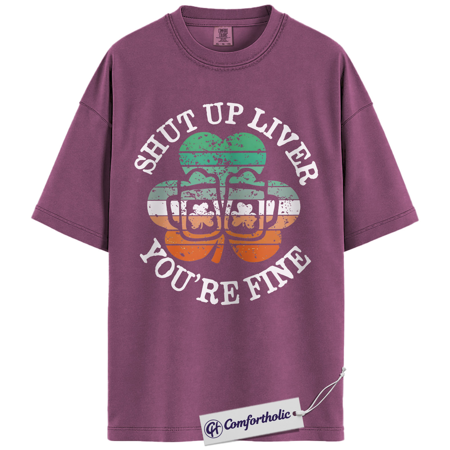 Shut Up Liver You’re Fine Shirt, Funny St Patrick’s Day Drinking Graphic Tee, Irish Shamrock Beer T-Shirt, St Patty’s Day Party Gift, Comfort Colors Shirt - Image 15