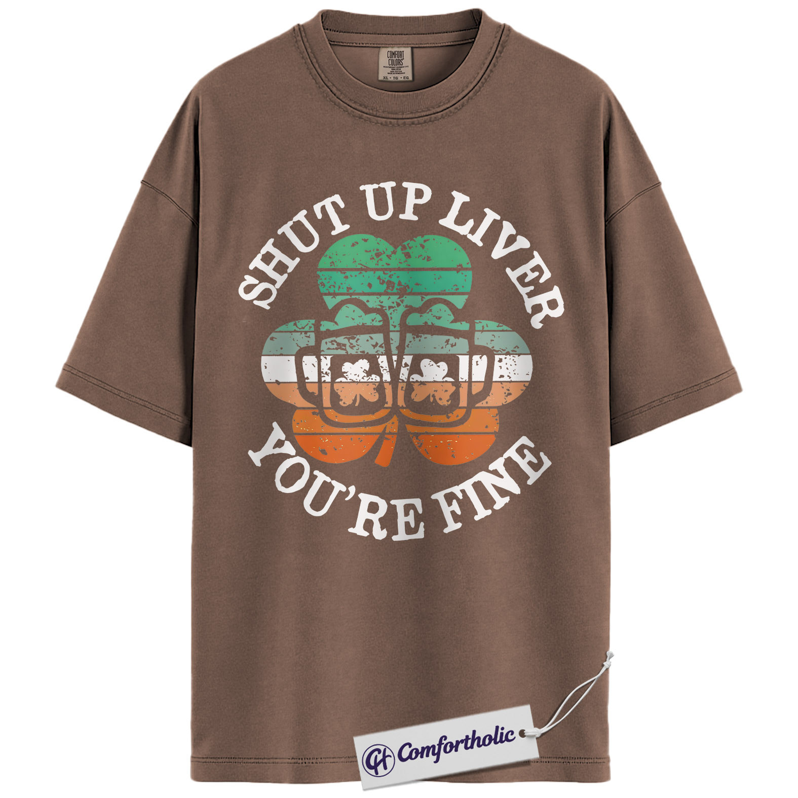 Shut Up Liver You’re Fine Shirt, Funny St Patrick’s Day Drinking Graphic Tee, Irish Shamrock Beer T-Shirt, St Patty’s Day Party Gift, Comfort Colors Shirt - Image 19