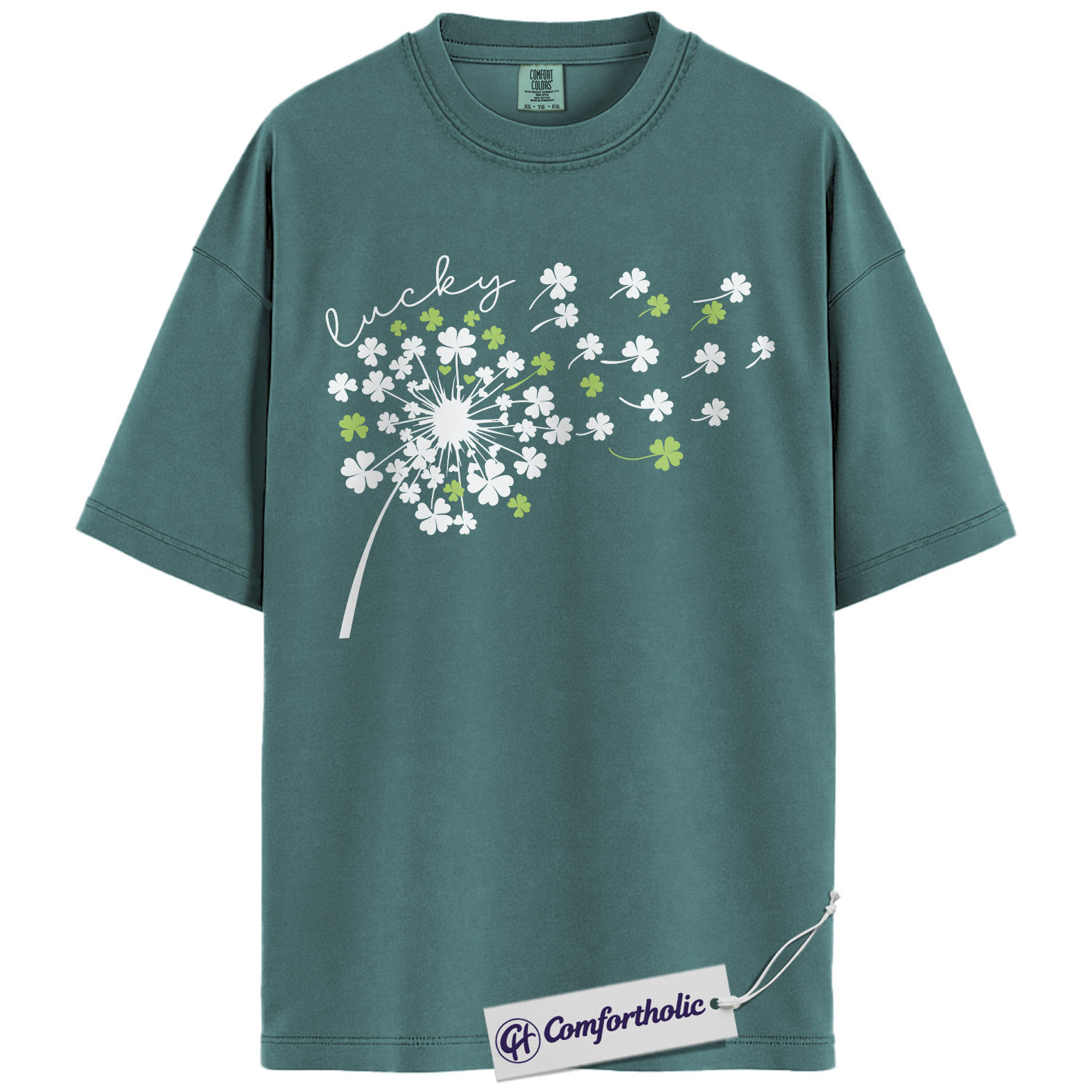 St Patricks Day Shirt, Lucky Shamrock Dandelion Graphic Tee, Cute Irish Clover T-Shirt for Women, St Patrick’s Day Parade Party Gift, Comfort Colors Shirt - Image 11