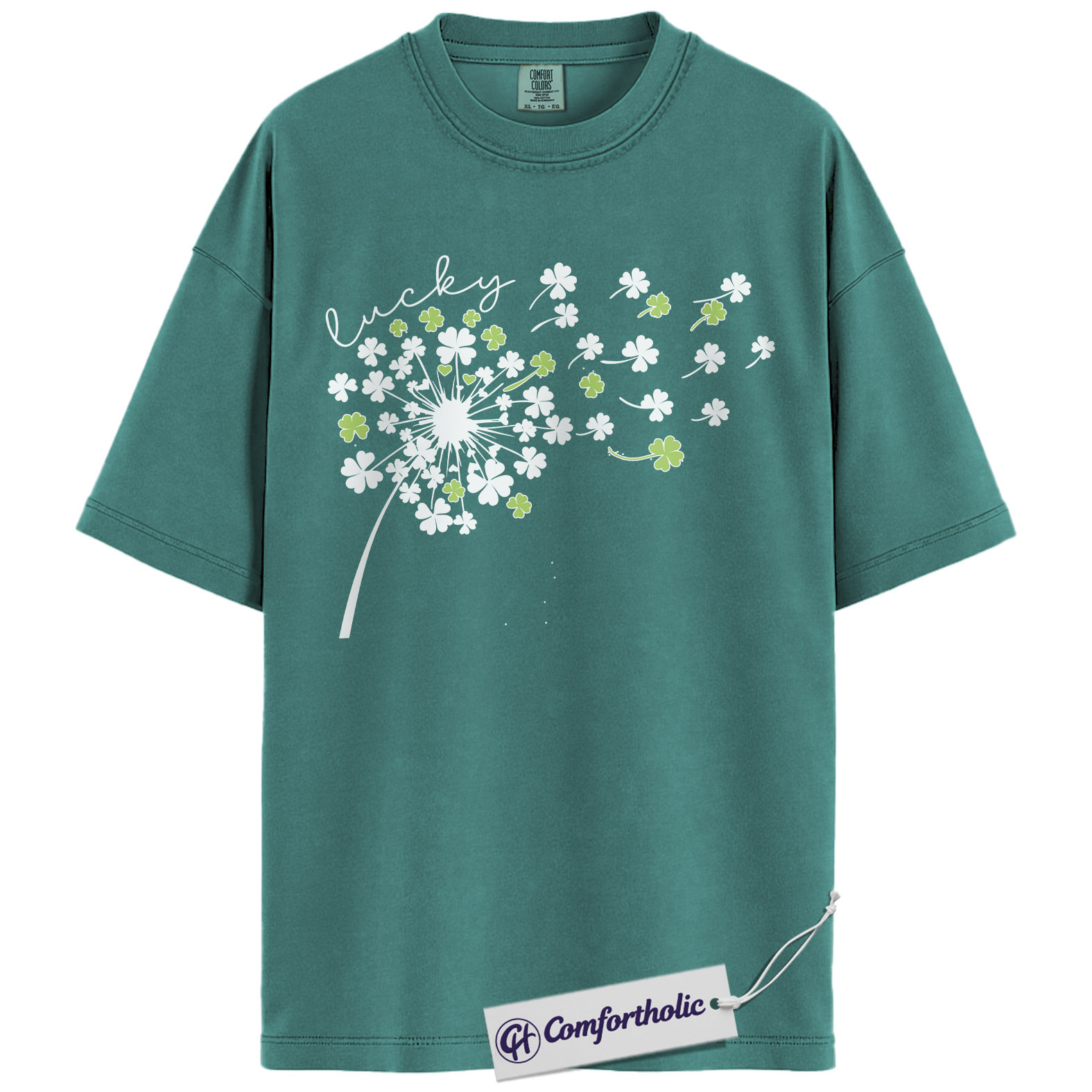 St Patricks Day Shirt, Lucky Shamrock Dandelion Graphic Tee, Cute Irish Clover T-Shirt for Women, St Patrick’s Day Parade Party Gift, Comfort Colors Shirt - Image 13