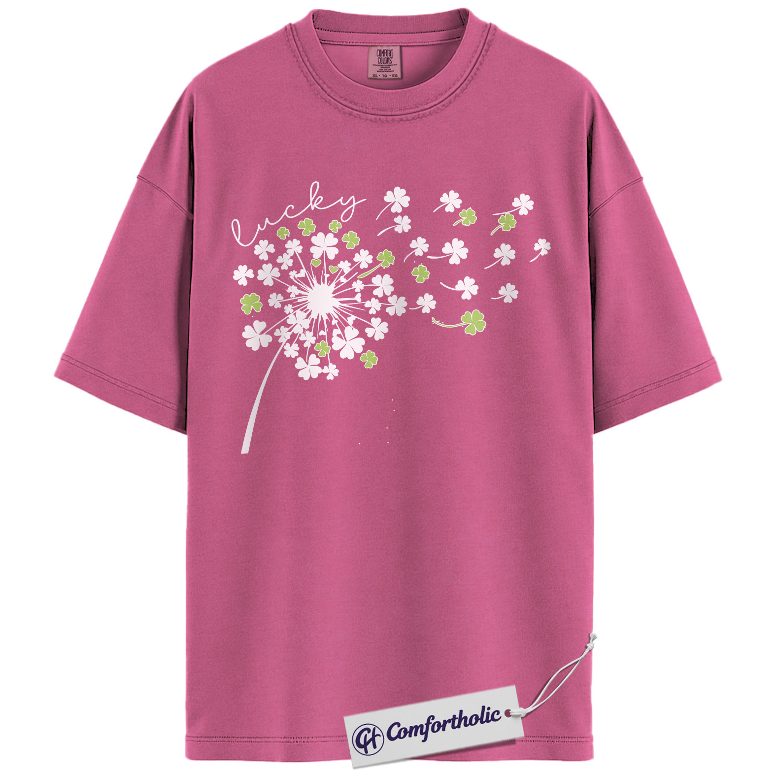 St Patricks Day Shirt, Lucky Shamrock Dandelion Graphic Tee, Cute Irish Clover T-Shirt for Women, St Patrick’s Day Parade Party Gift, Comfort Colors Shirt - Image 16