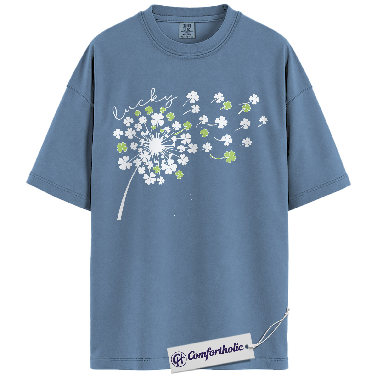 St Patricks Day Shirt, Lucky Shamrock Dandelion Graphic Tee, Cute Irish Clover T-Shirt for Women, St Patrick’s Day Parade Party Gift, Comfort Colors Shirt - Image 17