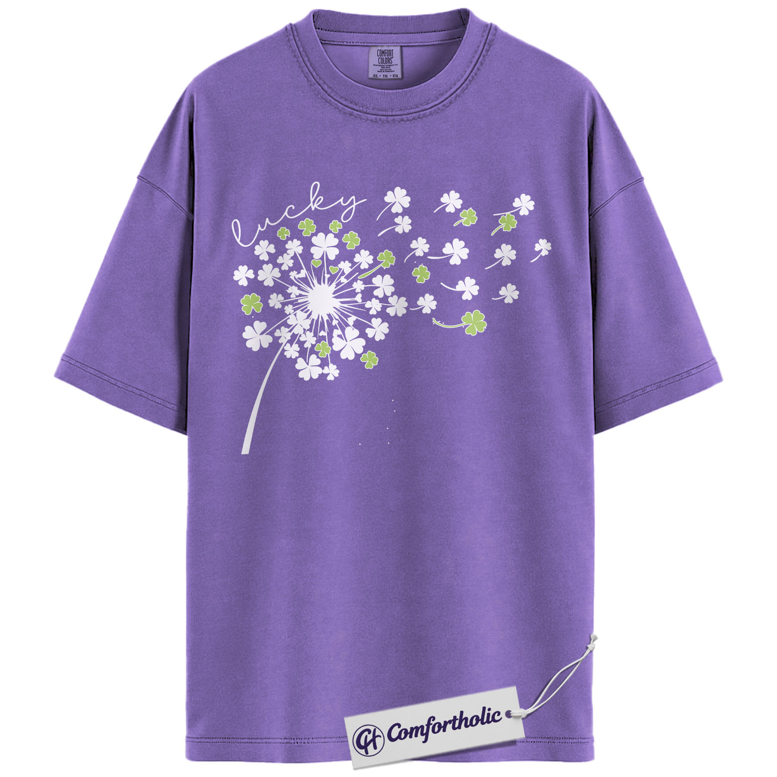 St Patricks Day Shirt, Lucky Shamrock Dandelion Graphic Tee, Cute Irish Clover T-Shirt for Women, St Patrick’s Day Parade Party Gift, Comfort Colors Shirt - Image 20