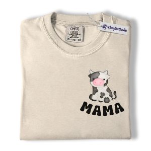 Cow Mama Shirt, Cute Baby Cow Graphic Tee, Mother’s Day Gift for Cow Lovers, Comfort Colors Shirt