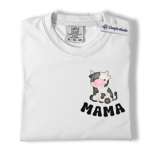 Alternative view of Cow Mama Shirt, Cute Baby Cow Graphic Tee, Mother’s Day Gift for Cow Lovers, Comfort Colors Shirt